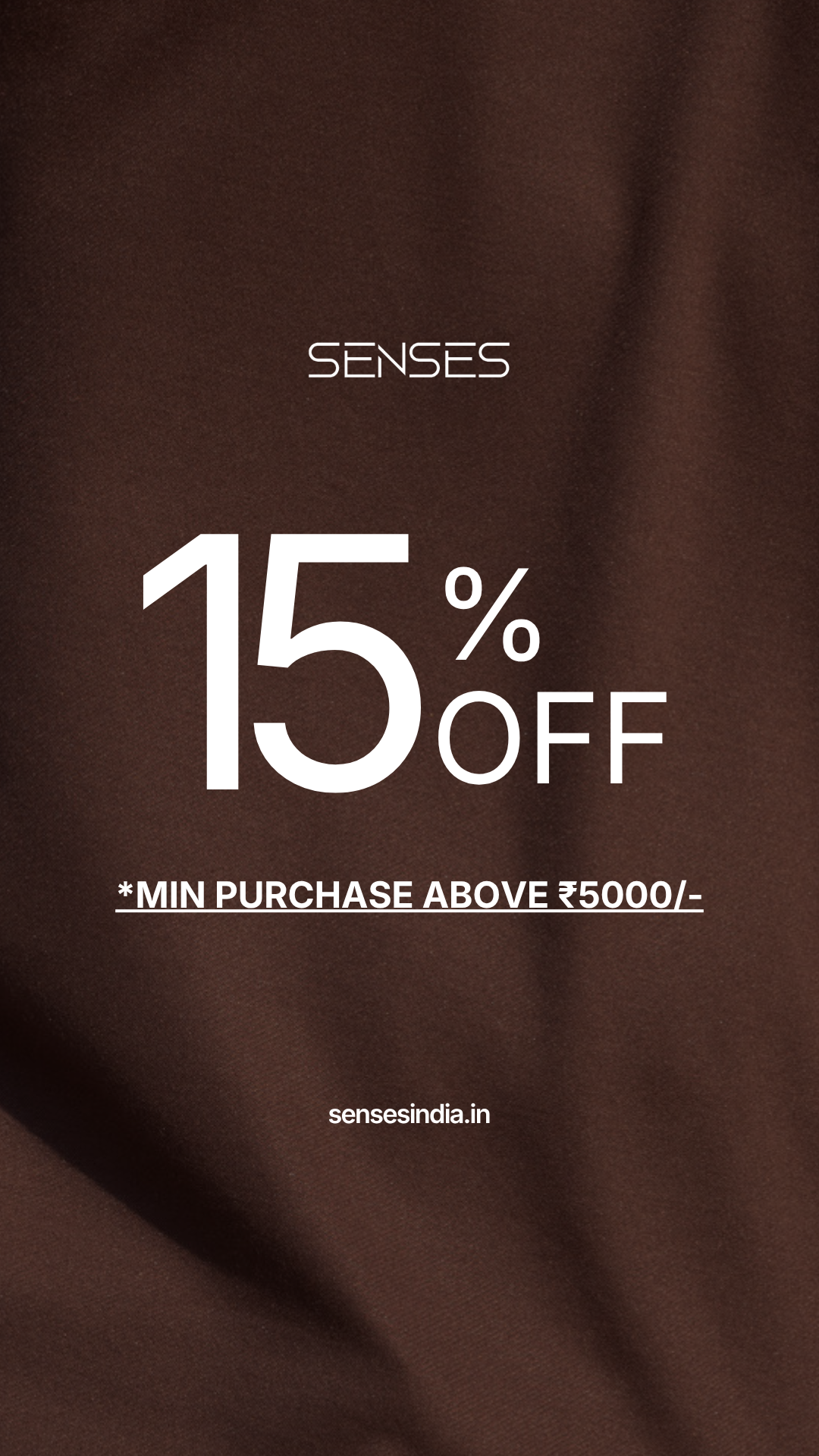 Senses Meta ad: "No wrinkles. No loose collars." with 15% off