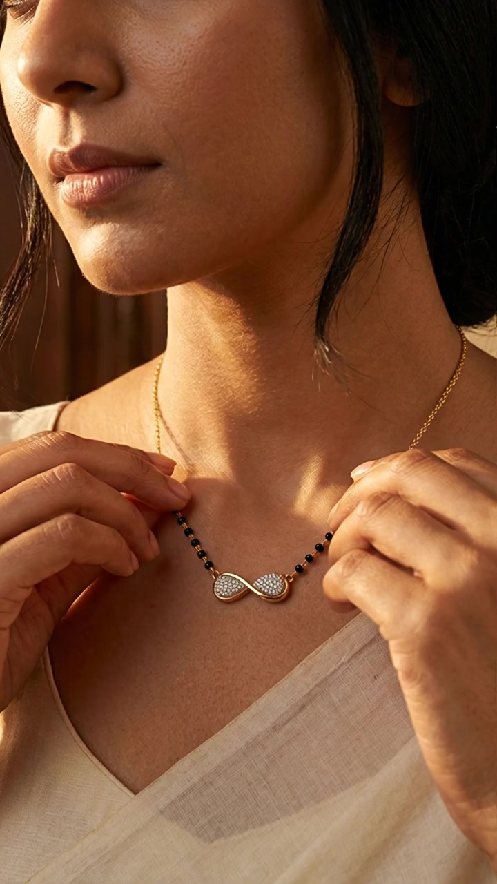 vamayukt Meta ad: Infinity Love, Modern Style -- Rubykara minimal mangalsutra with free delivery and 50% off