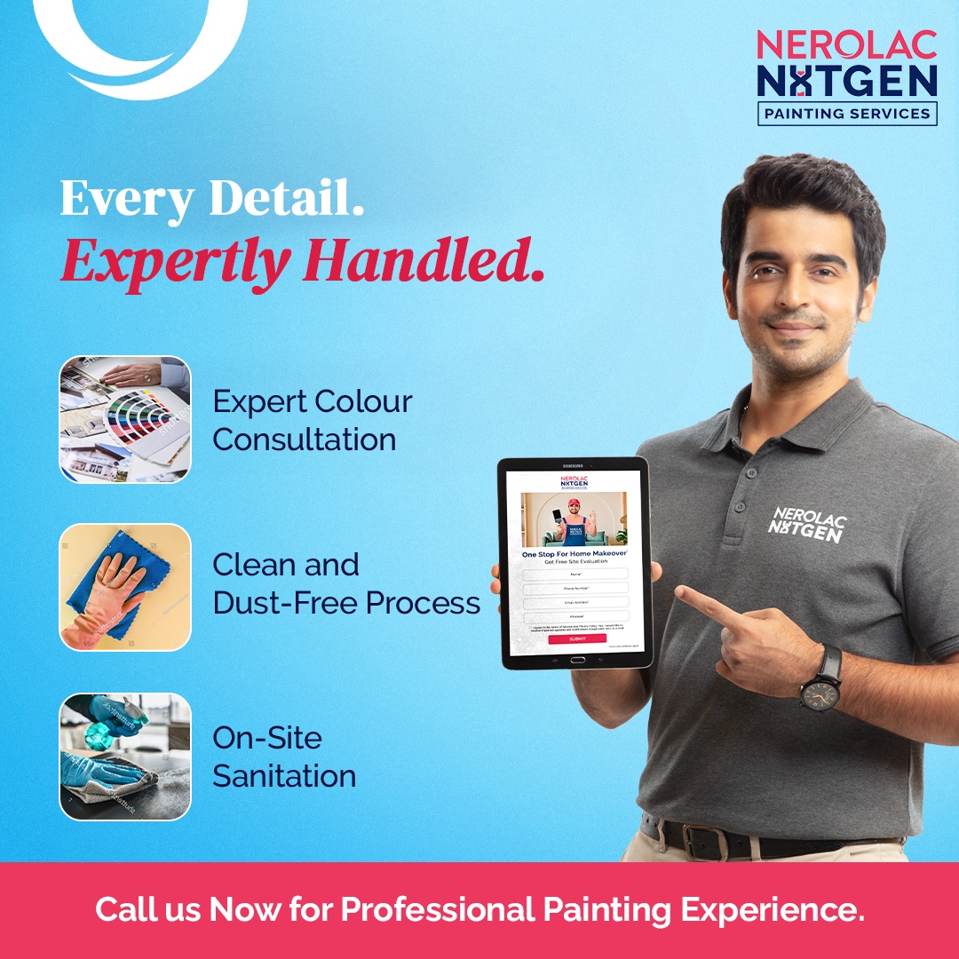 Nerolac Meta ad: NxtGen painting services -- expert painters, perfect colours, everything handled
