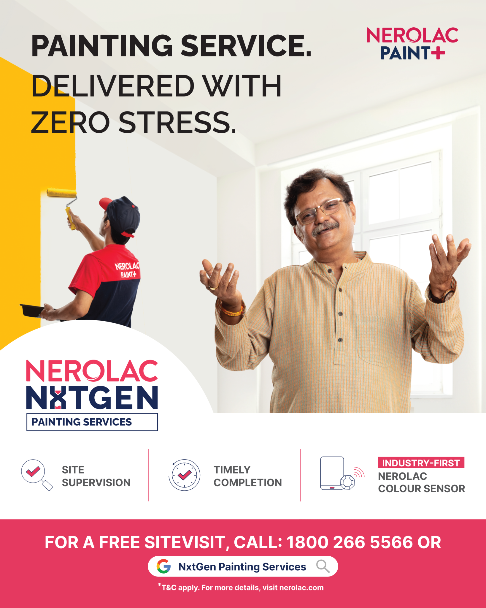 Nerolac Meta ad: NxtGen painting services, expert painters and perfect colours, everything handled