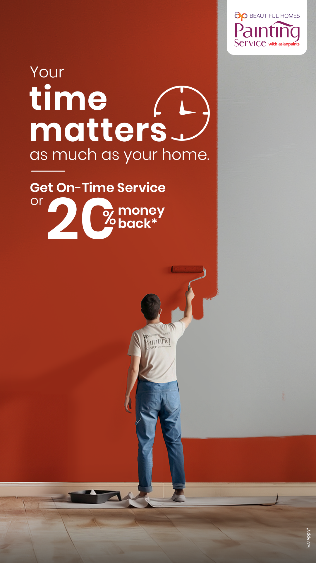 Asian Paints Meta ad: painting done right, on time -- an on-time completion commitment