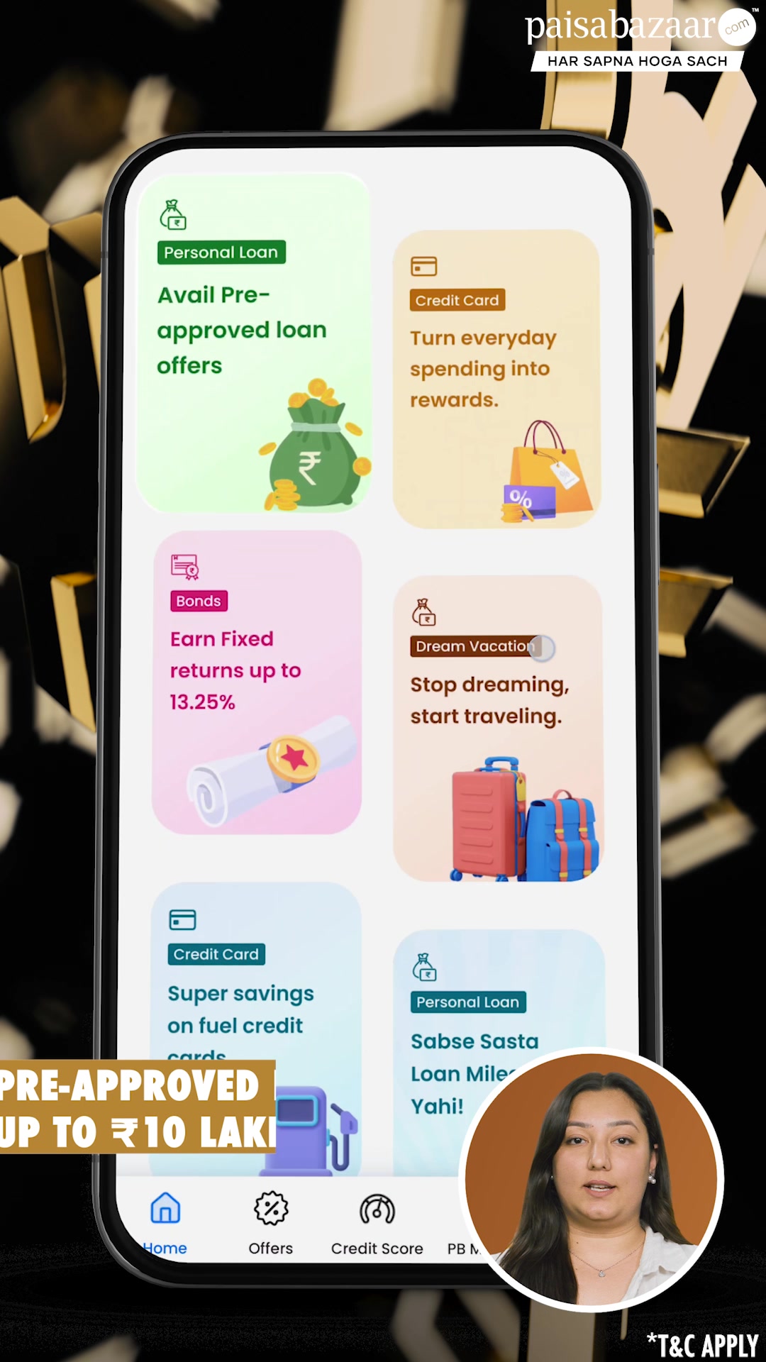 Paisabazaar Meta ad: say yes and the loan is yours -- pre-approved loan up to 10 lakh with paperless documentation