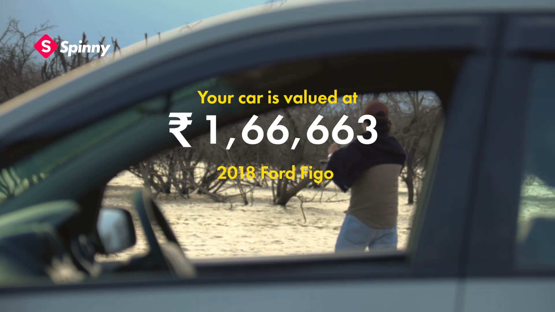 Spinny Meta ad: check your car's value in 10 seconds and get the best price, with doorstep evaluation