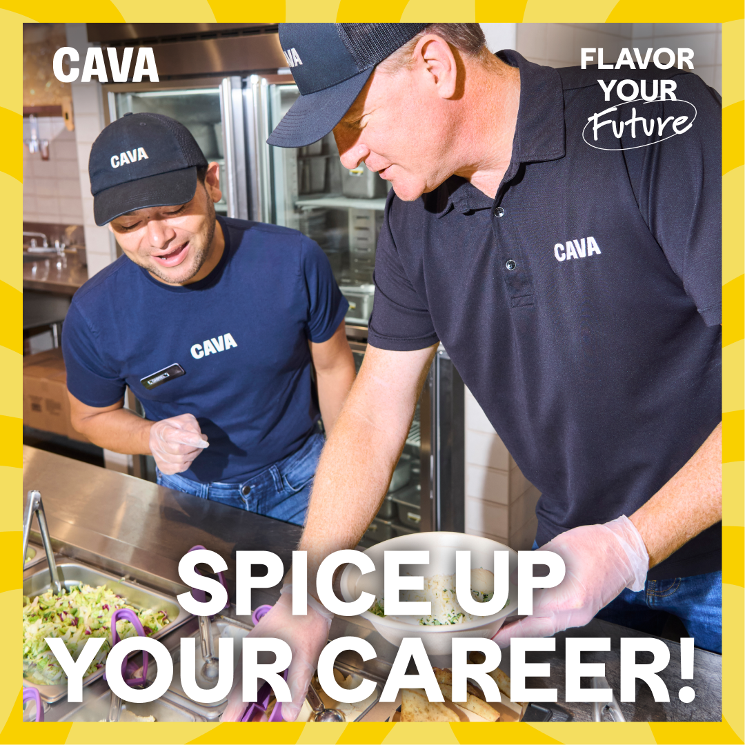 CAVA recruitment Meta ad: "Spice up your career!" with an apply-now call to action