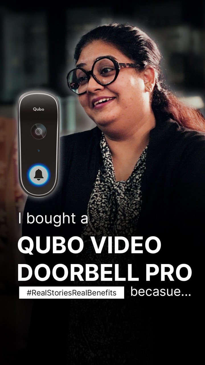 Qubo Meta ad: a customer telling the story of vanishing milk packets before the video doorbell