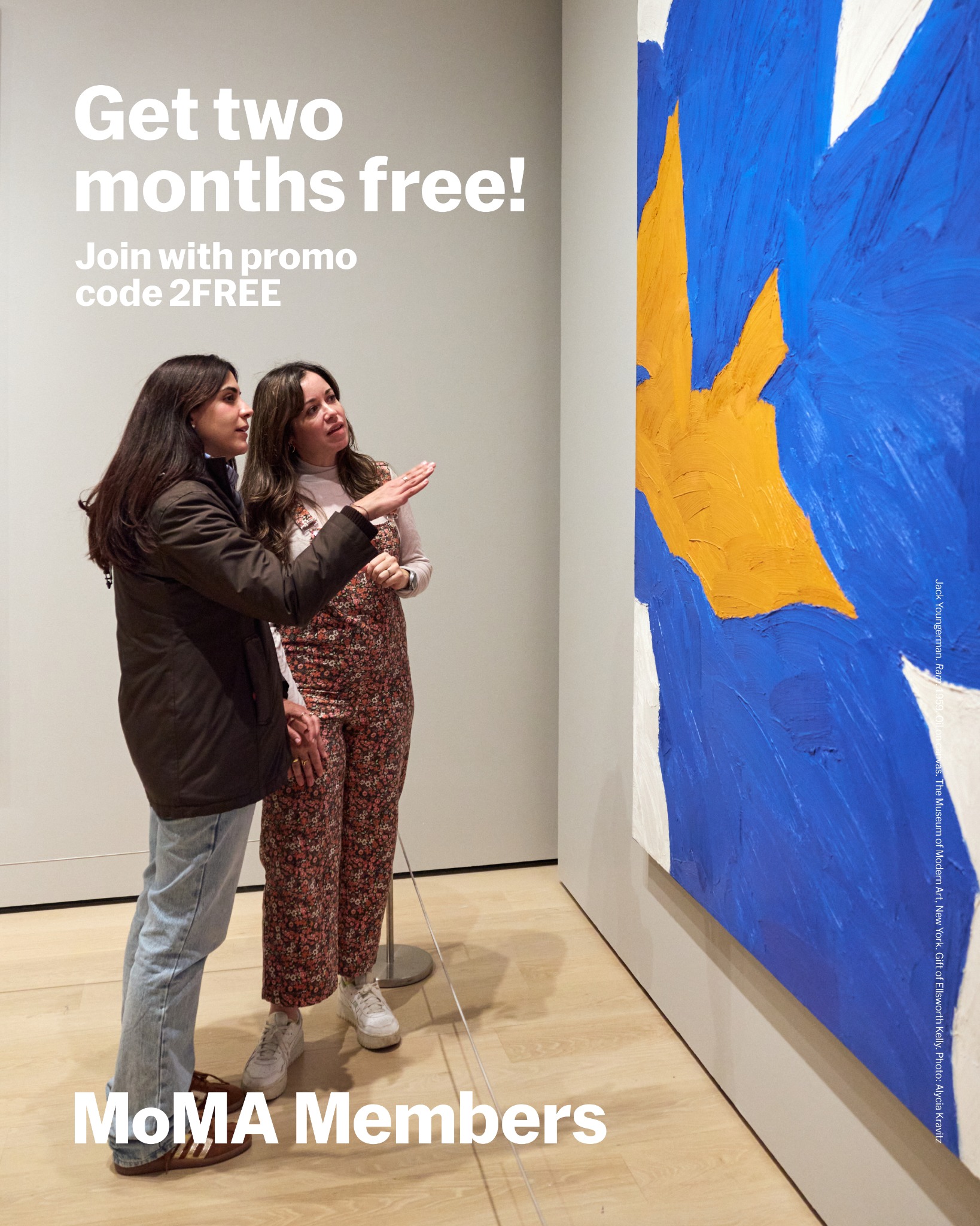 MoMA membership ad reading "Get two months free" aimed at lapsed members
