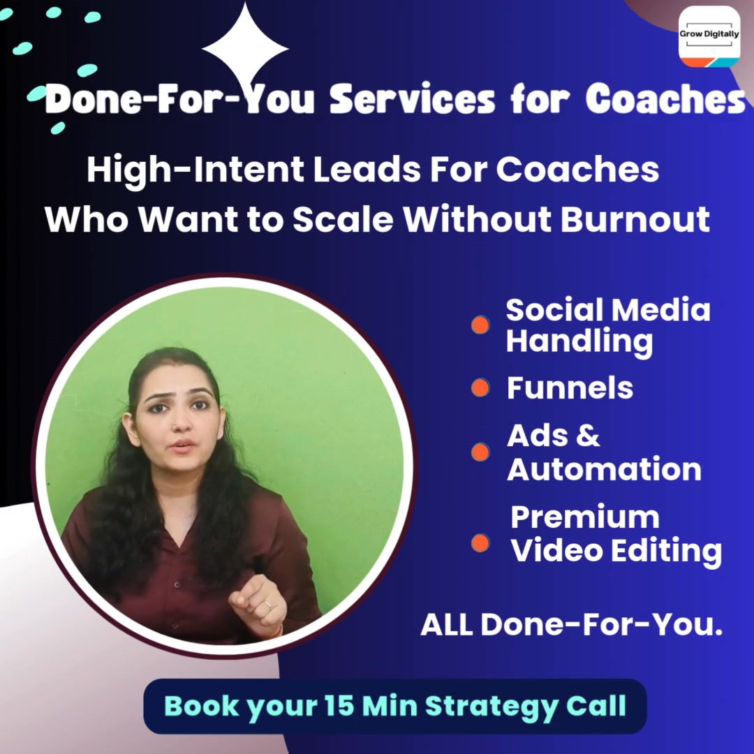 Grow Digitally Meta ad: are you a coach or a digital marketer? Let's do a reality check -- scale without burnout
